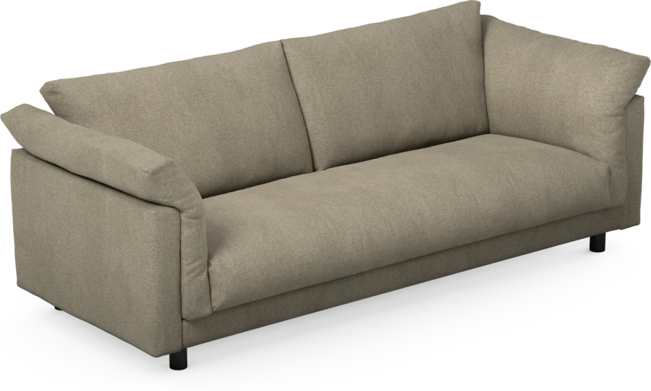 Cherrie - 3-sits soffa, hel dyna, fast klädsel - Grå
