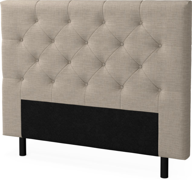 Delux Pikerad Låg - Sänggavel, 90-210 cm - Beige