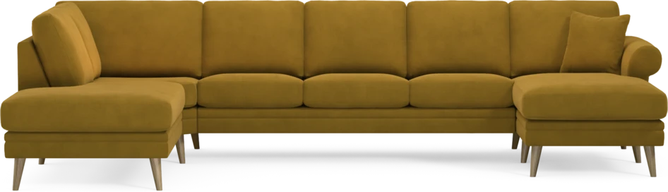 Eden - 3-sits soffa med divan vänster och schäslong höger - Gul
