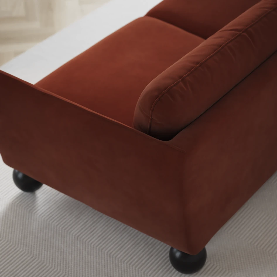 Madison - 2-sits soffa med divan vänster och schäslong höger - Röd