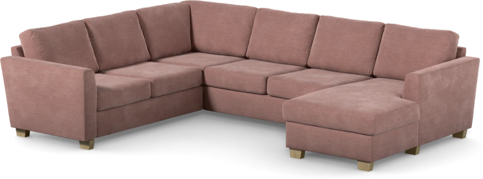 Friday - Hörnsoffa, 2+3-sits med schäslong höger - Rosa