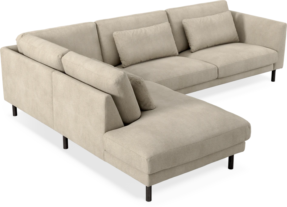 Willow - 3-sits soffa med divan vänster, fast klädsel - Beige