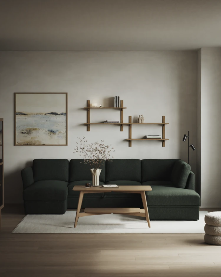 Öland - Bäddsoffa med schäslong vänster och divan höger - inspiration