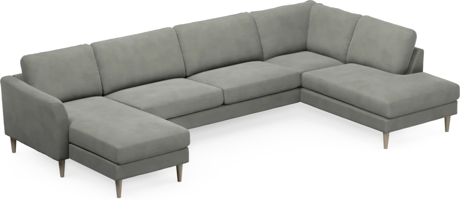 Bridge - 3-sits soffa med schäslong vänster och divan höger - Grå