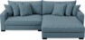 Rossi - 2-sits soffa med schäslong XL höger - Blå