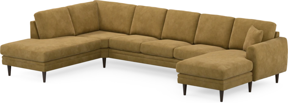 Eden - 3-sits soffa med divan vänster och schäslong höger - Gul