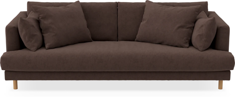 Harper - 3-sits soffa, hel dyna - Brun