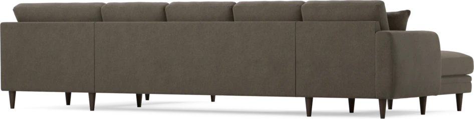 Eden - 3-sits soffa med schäslong vänster och divan höger - Brun