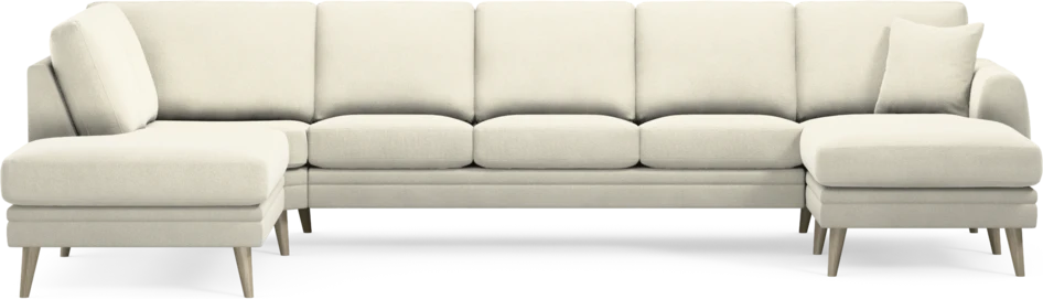 Eden - 3-sits soffa med divan vänster och schäslong höger - Vit