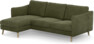 Madison Lux - 2-sits soffa med schäslong vänster - Grön