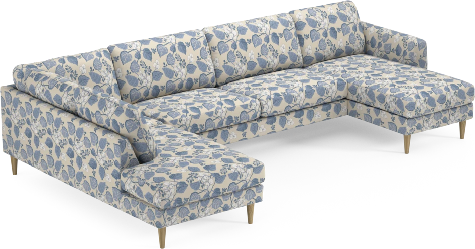 Bridge - 3-sits soffa med divan vänster och schäslong höger - Blå