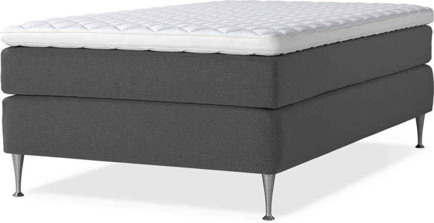 Delux Sense - Kontinentalsäng, enkelsäng 120 cm med bäddmadrass - Grå