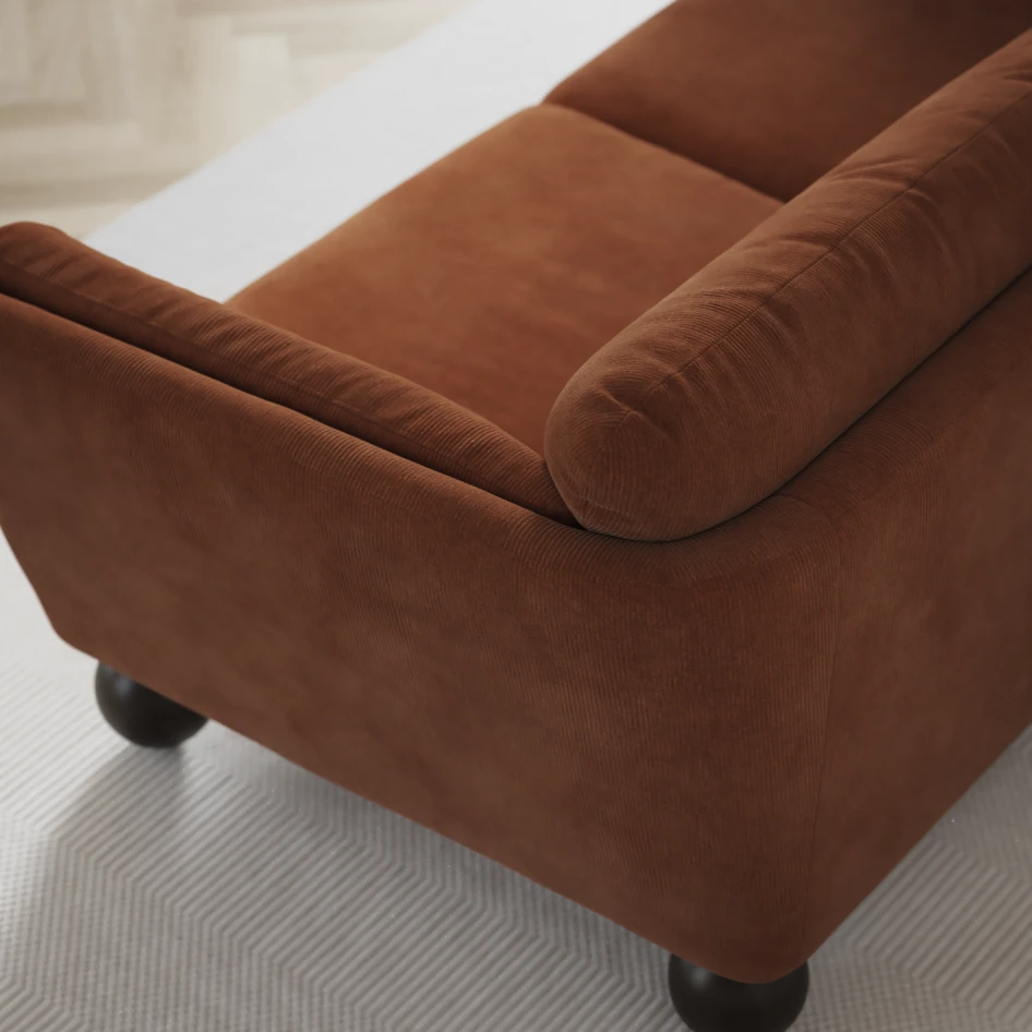 Madison Lux - Hörnsoffa med schäslong höger - Orange
