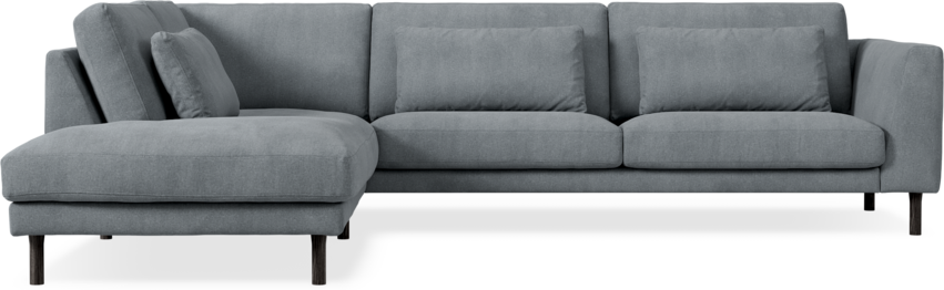 Willow - 3-sits soffa med divan vänster, fast klädsel - Grå