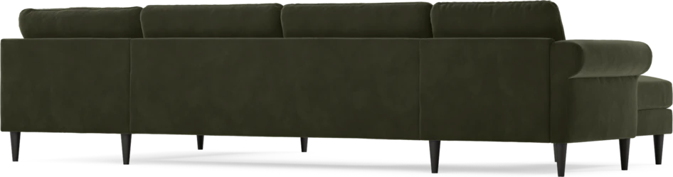 Bridge - 3-sits soffa med schäslong vänster och divan höger - Grön