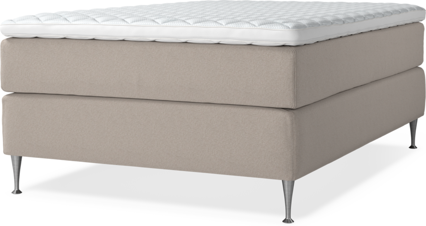 Delux Exclusive - Kontinentalsäng, enkelsäng 140 cm med bäddmadrass - Beige