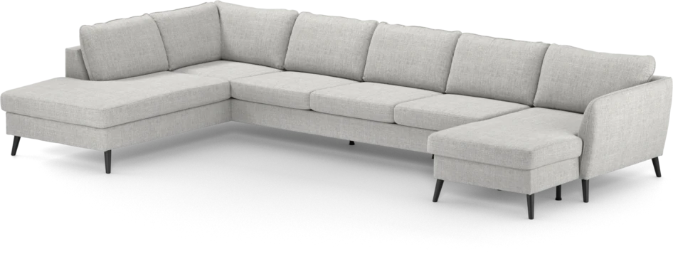 County - 4-sits soffa med divan vänster och schäslong höger - Grå