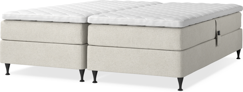 Delux Sense - Ställbar säng, dubbelsäng med bäddmadrass - Beige