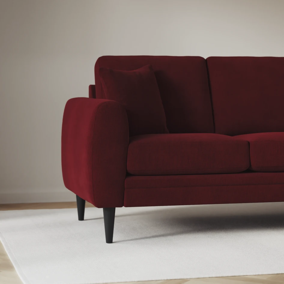 Eden - 3-sits soffa med schäslong vänster och divan höger - Röd
