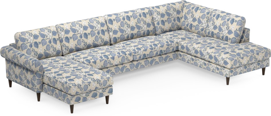Bridge - 3-sits soffa med schäslong vänster och divan höger - Blå
