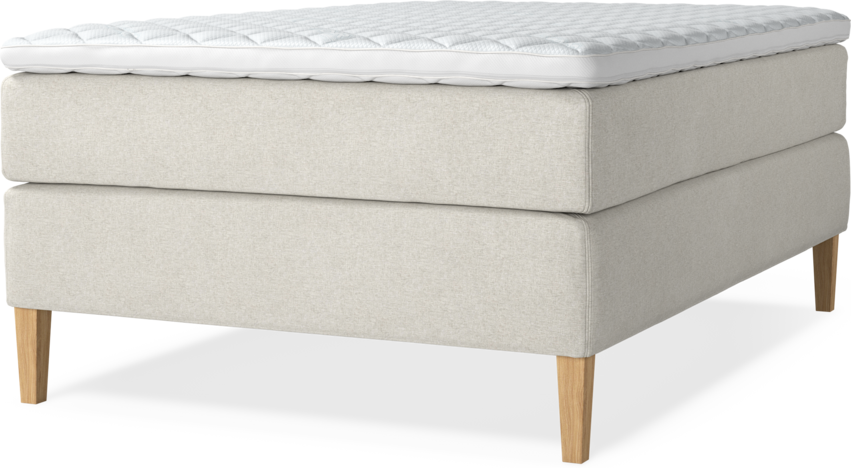 Delux Exclusive - Kontinentalsäng, enkelsäng 140 cm med bäddmadrass - Beige