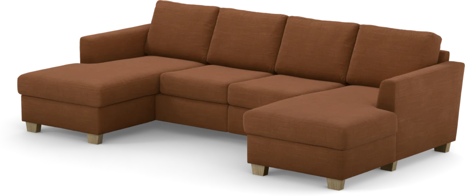 Friday - 2-sits soffa med två schäslonger - Orange