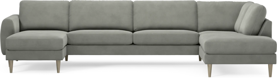 Bridge - 3-sits soffa med schäslong vänster och divan höger - Grå