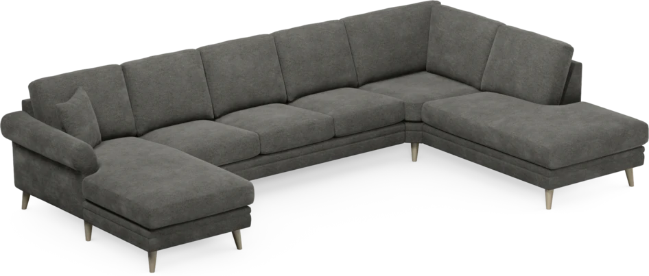 Eden - 3-sits soffa med schäslong vänster och divan höger - Grå