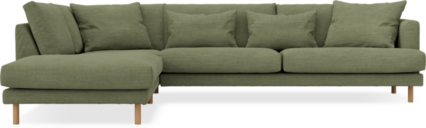 Harper - 3-sits soffa med divan vänster - Grön