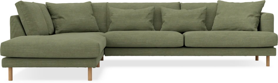 Harper - 3-sits soffa med divan vänster - Grön