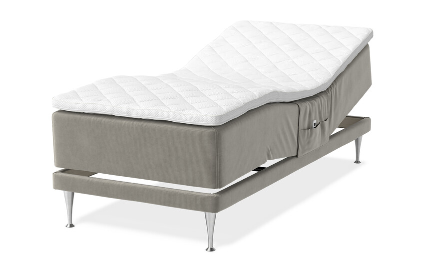 Sense Delux - Ställbar säng, enkelsäng med bäddmadrass och 19 cm ben - Beige