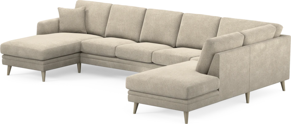 Eden - 3-sits soffa med schäslong vänster och divan höger - Beige