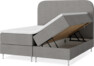 New York - Förvaringssäng, dubbelsäng med bäddmadrass, sängben och sänggavel slät - Grå