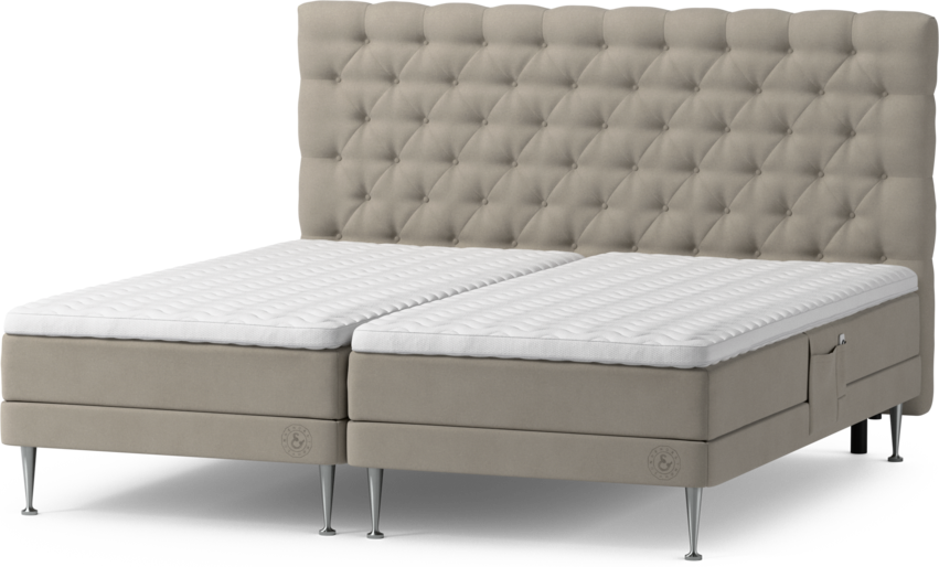 Särö Comfort - Ställbar säng, dubbelsäng med bäddmadrass och Pikerad sänggavel