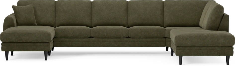 Eden - 3-sits soffa med schäslong vänster och divan höger - Grön