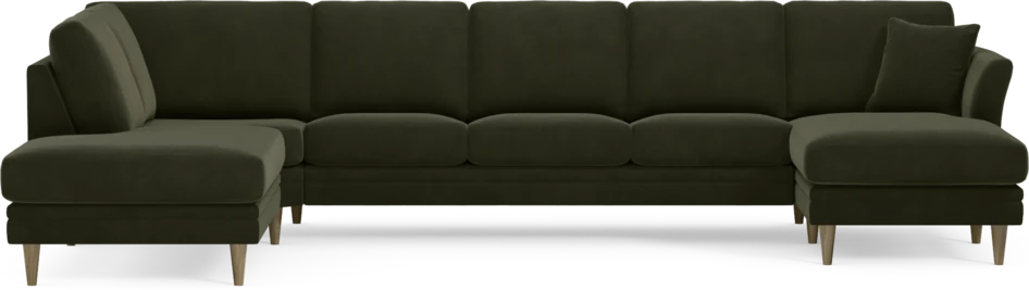 Eden - 3-sits soffa med divan vänster och schäslong höger - Grön