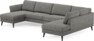 Bridge - 3-sits soffa med schäslong vänster och divan höger - Grå