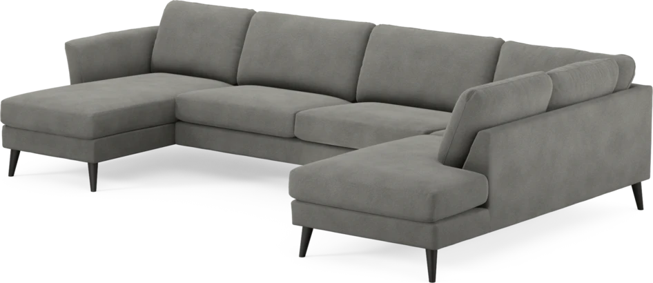 Bridge - 3-sits soffa med schäslong vänster och divan höger - Grå