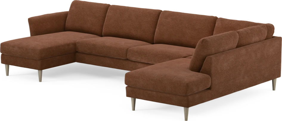 Bridge - 3-sits soffa med schäslong vänster och divan höger - Orange