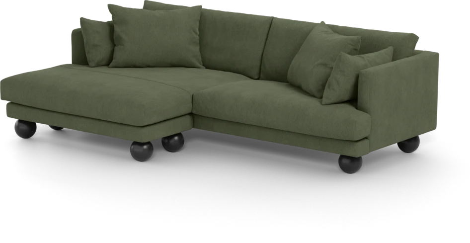 Harper - 4-sits med schäslong XL vänster - Grön