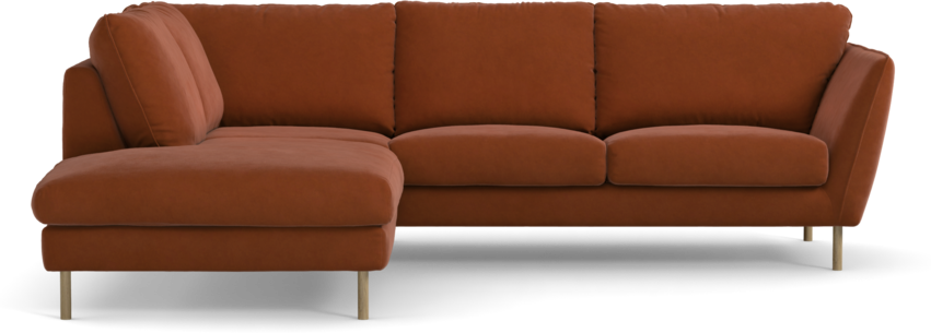 Madison Lux - 2-sits soffa med divan vänster - Röd