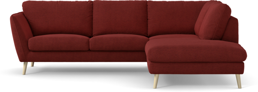 Madison - 2-sits soffa med divan höger - Röd