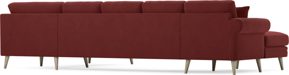 Eden - 3-sits soffa med schäslong vänster och divan höger - Röd