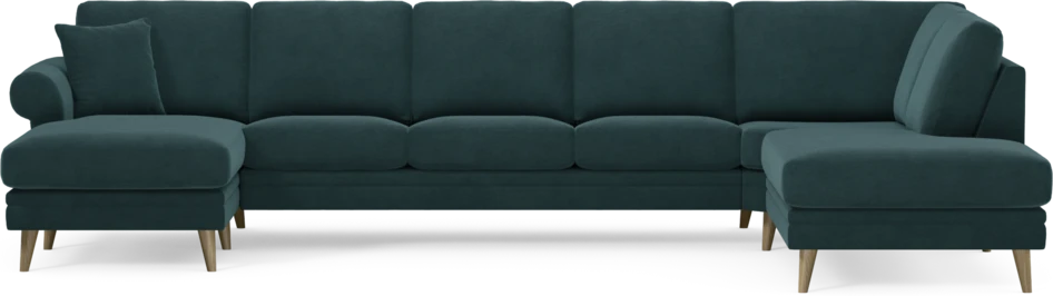 Eden - 3-sits soffa med schäslong vänster och divan höger - Blå