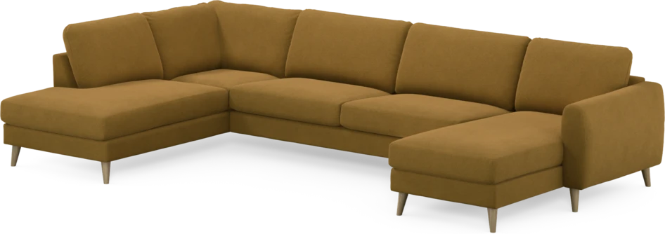 Bridge - 3-sits soffa med divan vänster och schäslong höger - Gul