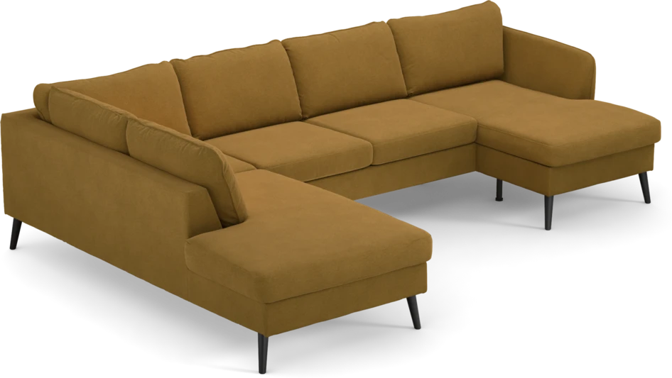 County - 3-sits soffa med divan vänster och schäslong höger - Gul