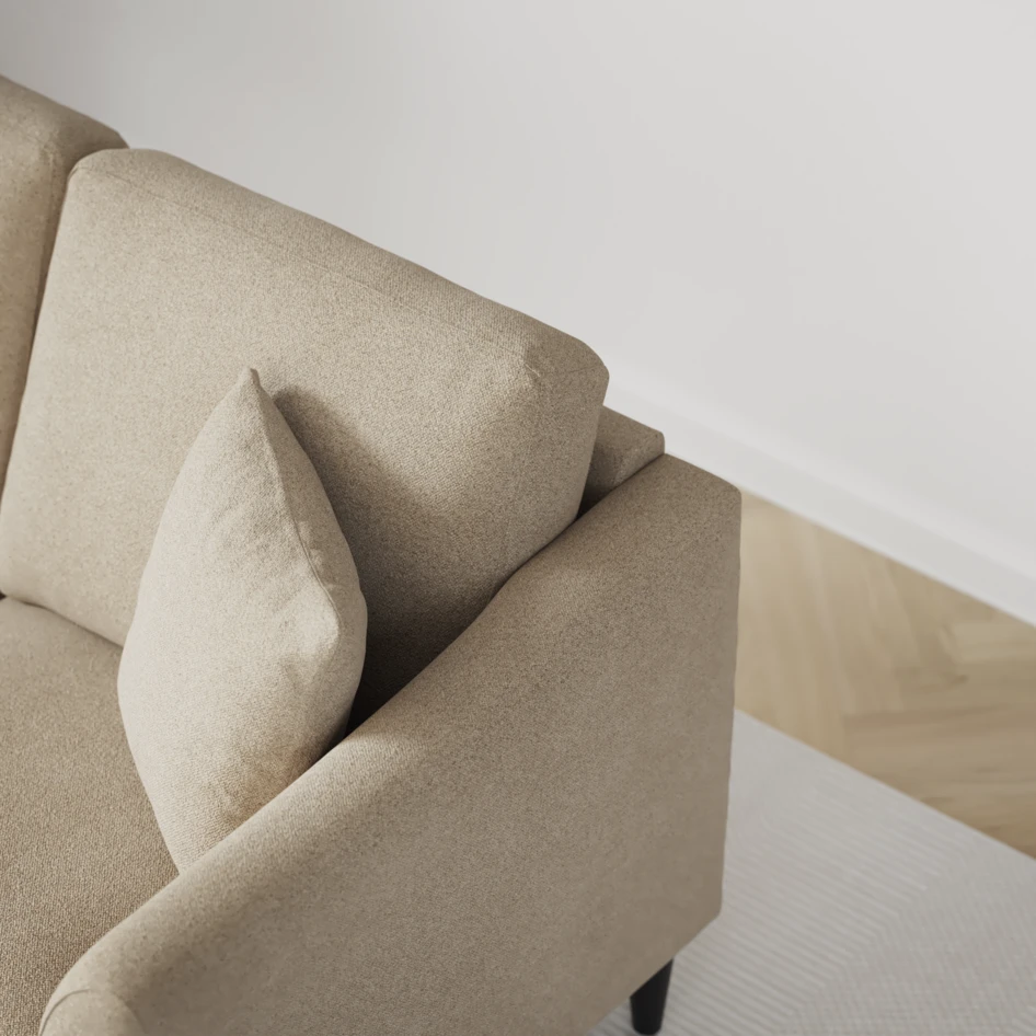 Eden - 3-sits soffa svängd - Beige