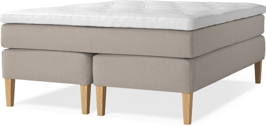 Delux Sense - Kontinentalsäng, dubbelsäng med bäddmadrass - Beige