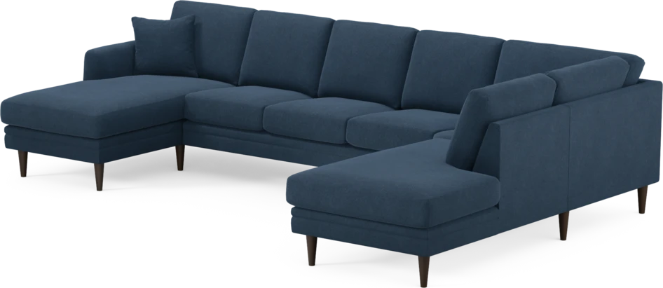 Eden - 3-sits soffa med schäslong vänster och divan höger - Blå