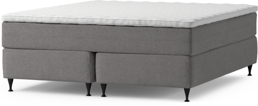 Delux Dream - Kontinentalsäng, dubbelsäng med bäddmadrass och sängben - Grå